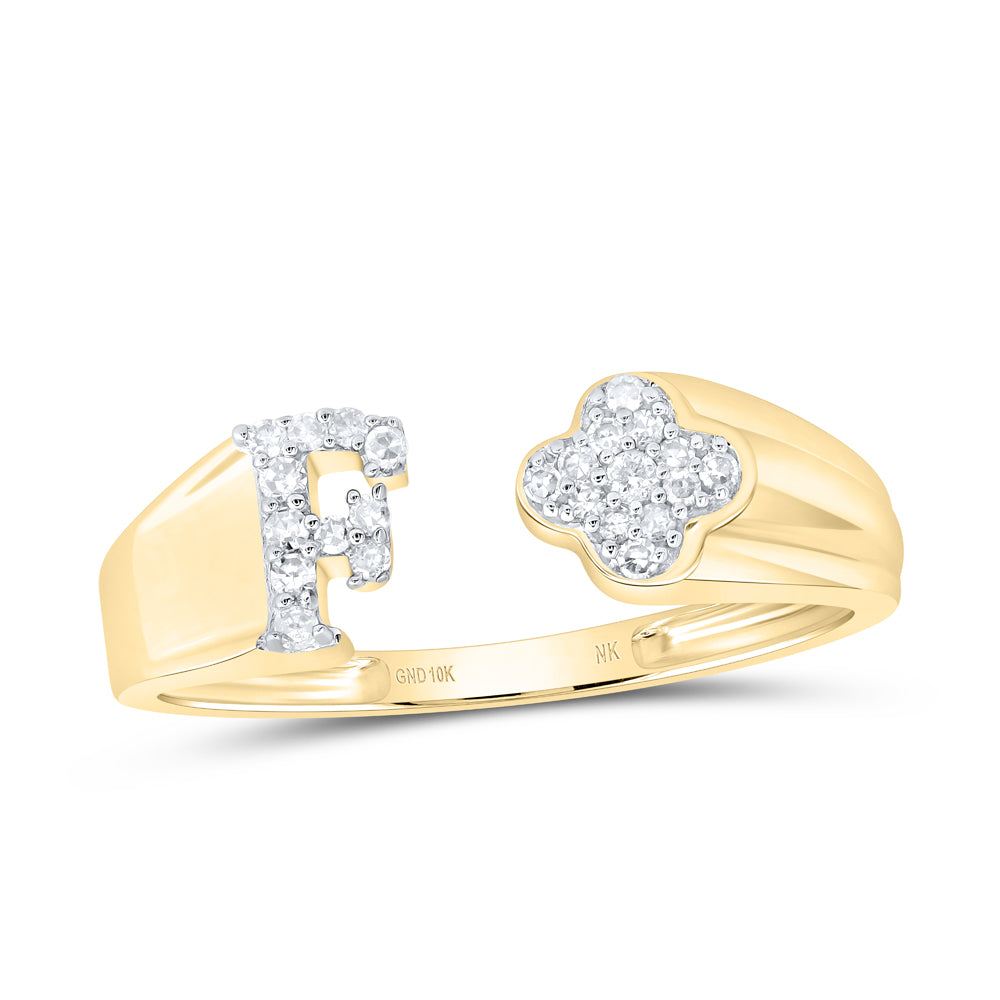 1/10CTW-DIA NK GIFT INITIAL "F" LADIES RING