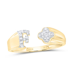 1/10CTW-DIA NK GIFT INITIAL "F" LADIES RING