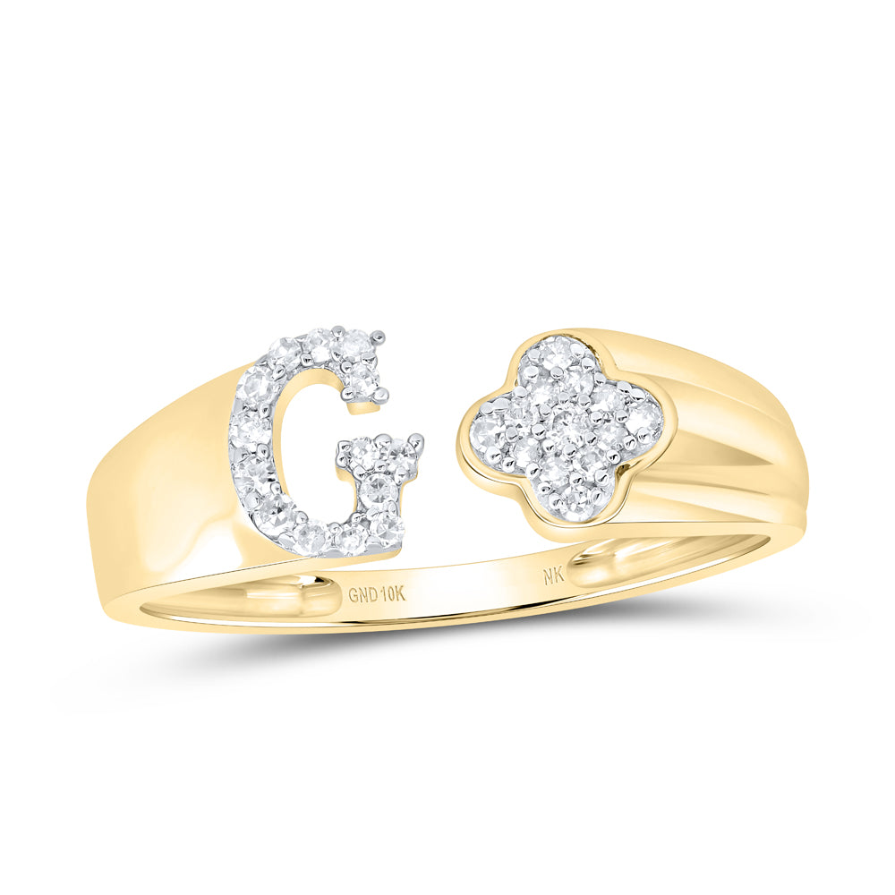 1/8CTW-DIA NK GIFT INITIAL "G" LADIES RING