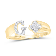 1/8CTW-DIA NK GIFT INITIAL "G" LADIES RING