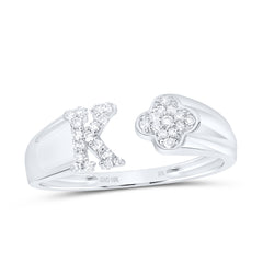 1/8CTW-DIA NK GIFT INITIAL "K" LADIES RING