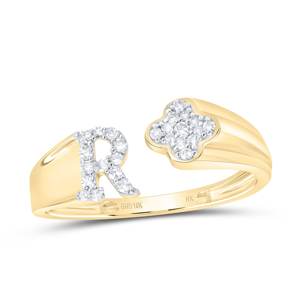 1/8CTW-DIA NK GIFT INITIAL "R" LADIES RING