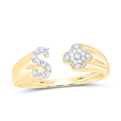 1/8CTW-DIA NK GIFT INITIAL "S" LADIES RING