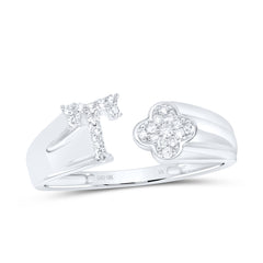 1/8CTW-DIA NK GIFT INITIAL "T" LADIES RING