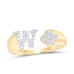 1/6CTW-DIA NK GIFT INITIAL "W" LADIES RING