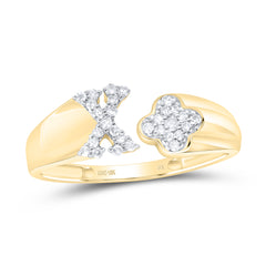 1/8CTW-DIA NK GIFT INITIAL "X" LADIES RING