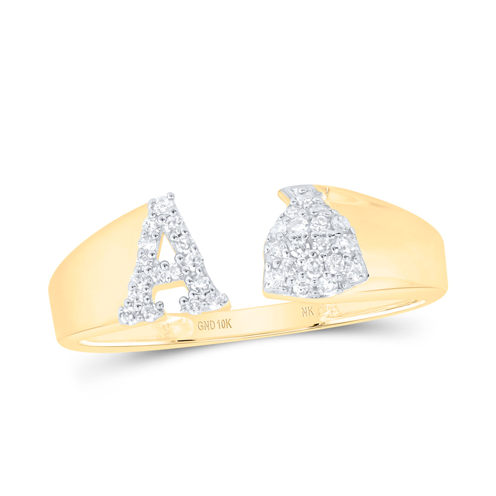1/8CTW-DIA NK GIFT INITIAL "A" LADIES RING