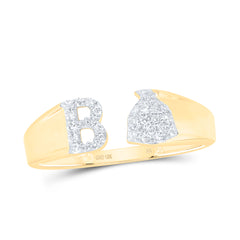 1/8CTW-DIA NK GIFT INITIAL "B" LADIES RING
