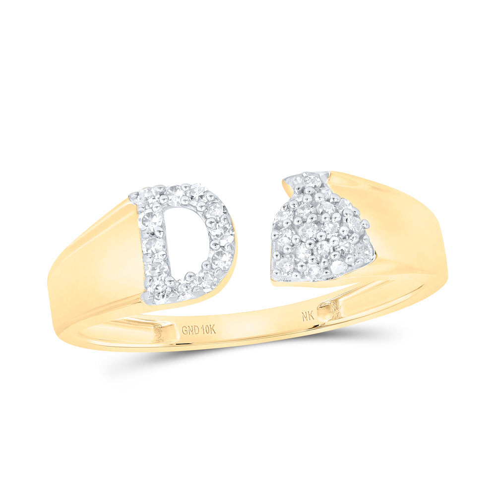 1/8CTW-DIA NK GIFT INITIAL "D" LADIES RING