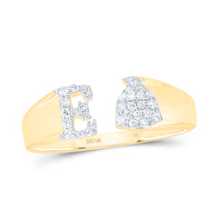 1/8CTW-DIA NK GIFT INITIAL "E" LADIES RING
