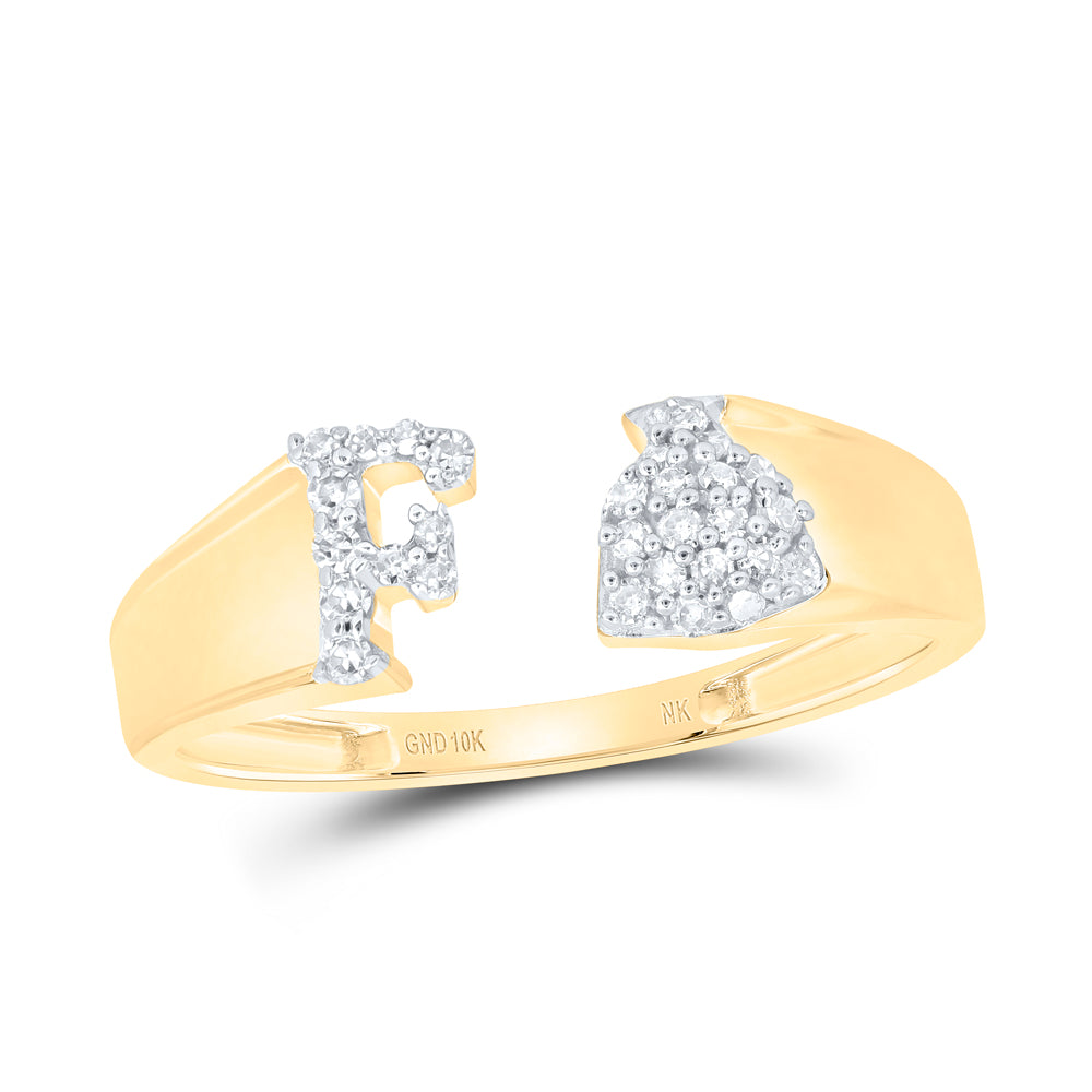 1/8CTW-DIA NK GIFT INITIAL "F" LADIES RING