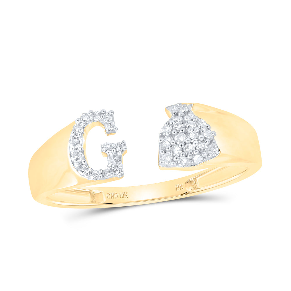 1/8CTW-DIA NK GIFT INITIAL "G" LADIES RING