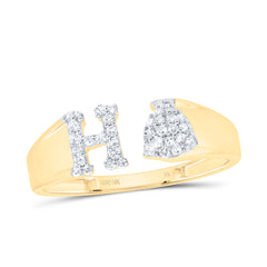 1/8CTW-DIA NK GIFT INITIAL "H" LADIES RING
