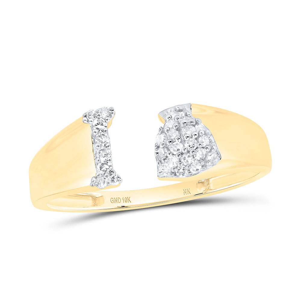1/10CTW-DIA NK GIFT INITIAL "I" LADIES RING
