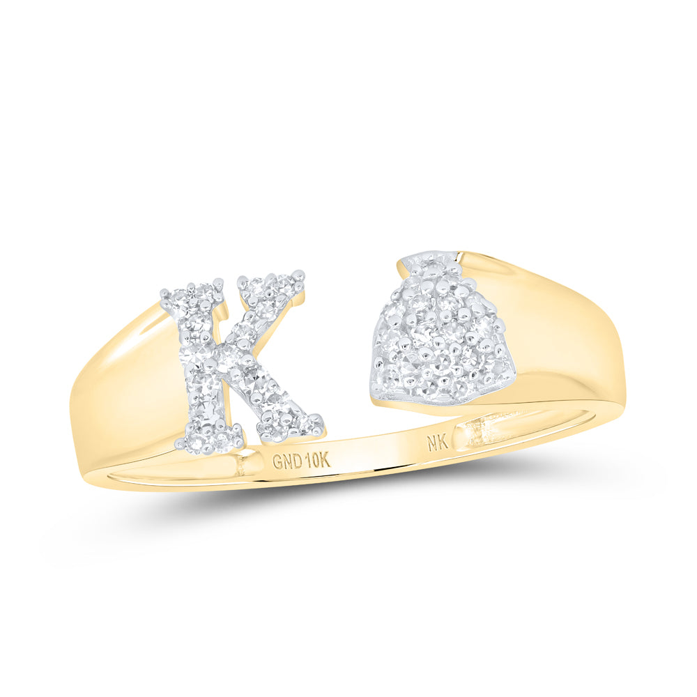 1/8CTW-DIA NK GIFT INITIAL "K" LADIES RING