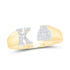 1/8CTW-DIA NK GIFT INITIAL "K" LADIES RING