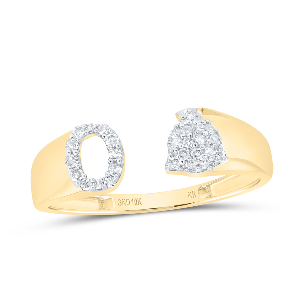 1/8CTW-DIA NK GIFT INITIAL "O" LADIES RING
