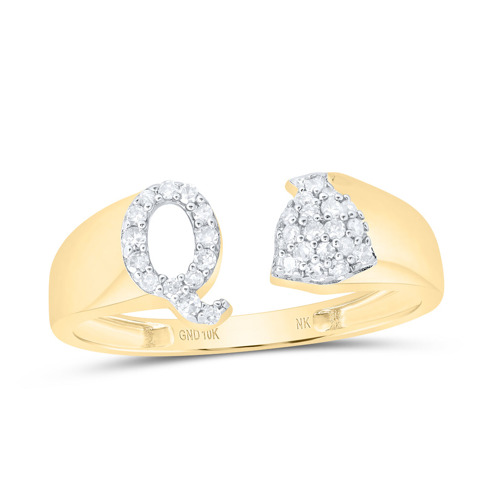 1/6CTW-DIA NK GIFT INITIAL "Q" LADIES RING