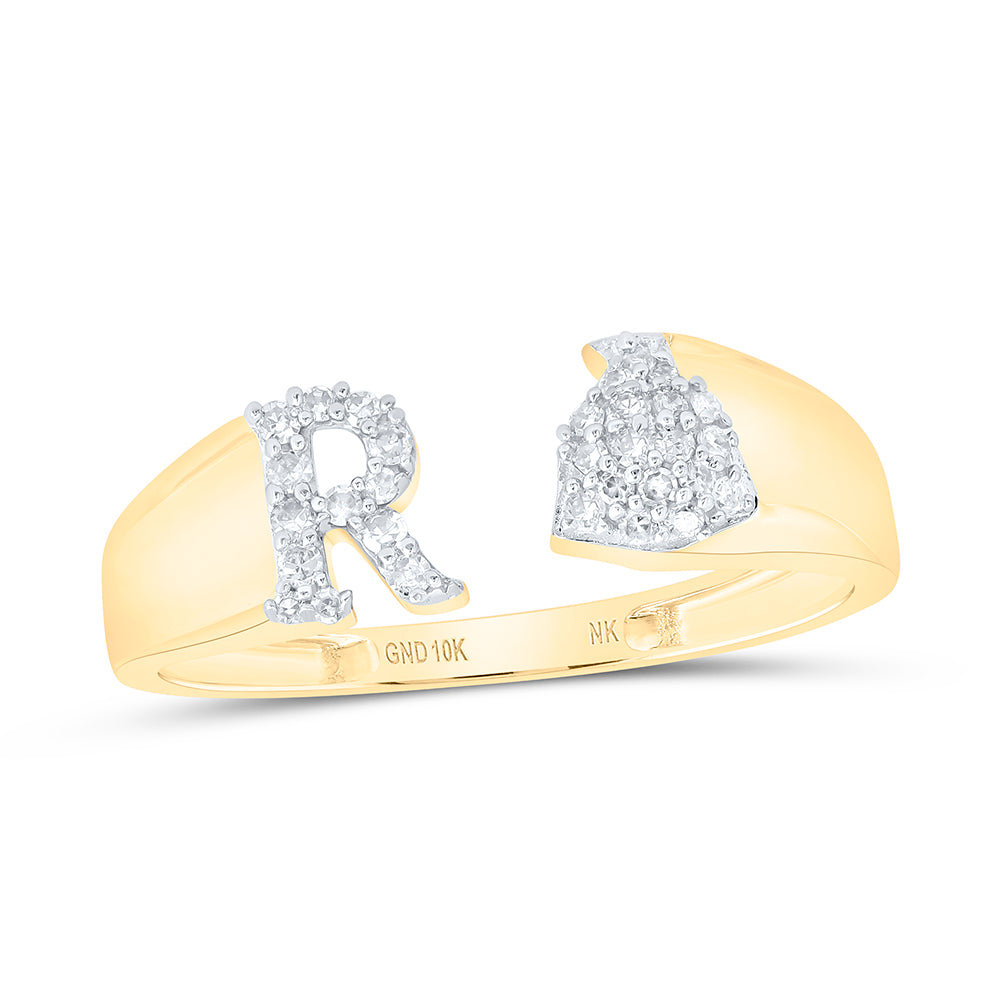 1/8CTW-DIA NK GIFT INITIAL "R" LADIES RING