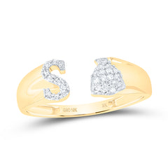 1/8CTW-DIA NK GIFT INITIAL "S" LADIES RING