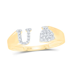1/8CTW-DIA NK GIFT INITIAL "U" LADIES RING