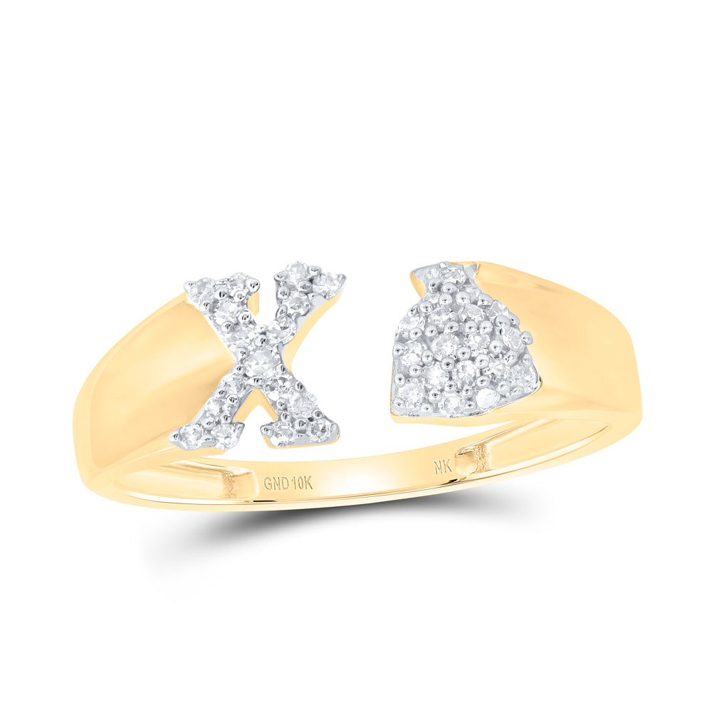 1/8CTW-DIA NK GIFT INITIAL "X" LADIES RING