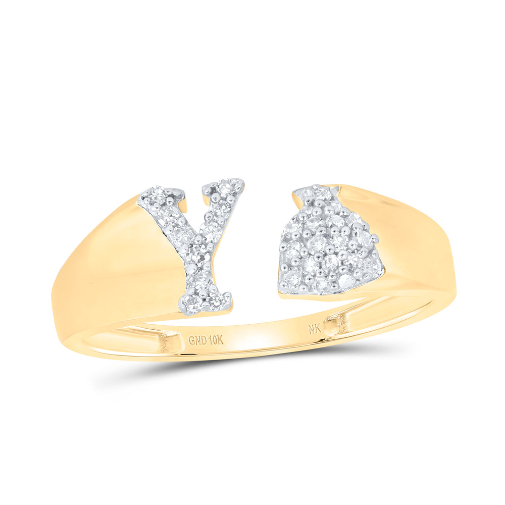 1/8CTW-DIA NK GIFT INITIAL "Y" LADIES RING