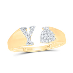 1/8CTW-DIA NK GIFT INITIAL "Y" LADIES RING