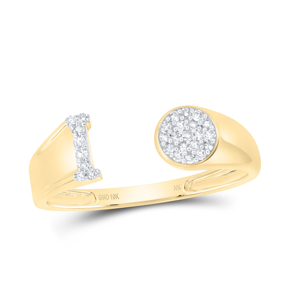 1/10CTW-DIA NK GIFT INITIAL "I" ROUND LADIES RING