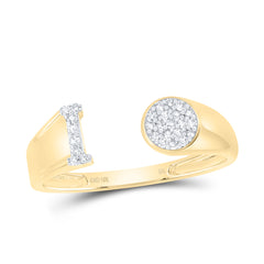 1/10CTW-DIA NK GIFT INITIAL "I" ROUND LADIES RING