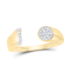 1/10CTW-DIA NK GIFT INITIAL "J" ROUND LADIES RING