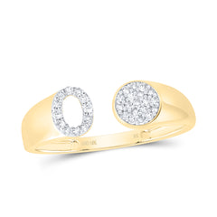 1/6CTW-DIA NK GIFT INITIAL "O" ROUND LADIES RING