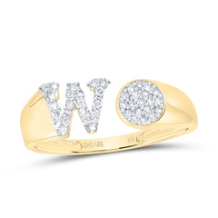 1/6CTW-DIA NK GIFT INITIAL "W" ROUND LADIES RING