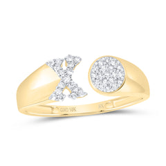 1/8CTW-DIA NK GIFT INITIAL "X" ROUND LADIES RING