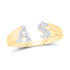 1/10CTW-DIA NK GIFT INITIAL "A" LADIES DOLLAR RING