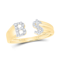 1/8CTW-DIA NK GIFT INITIAL "B" LADIES DOLLAR RING