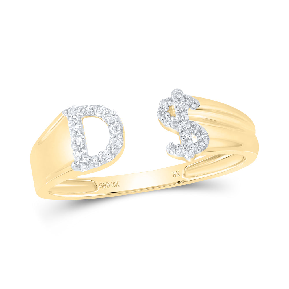1/8CTW-DIA NK GIFT INITIAL "D" LADIES DOLLAR RING