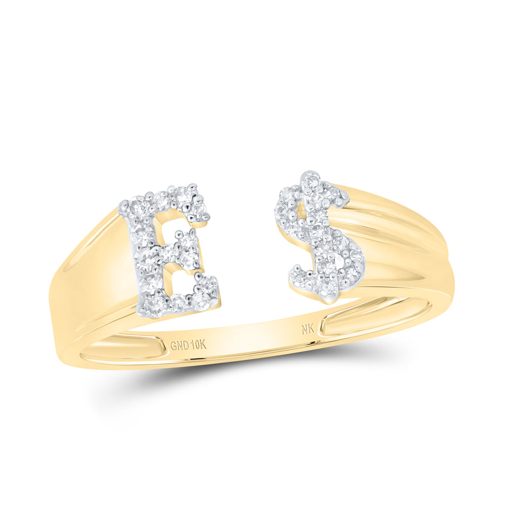 1/8CTW-DIA NK GIFT INITIAL "E" LADIES DOLLAR RING