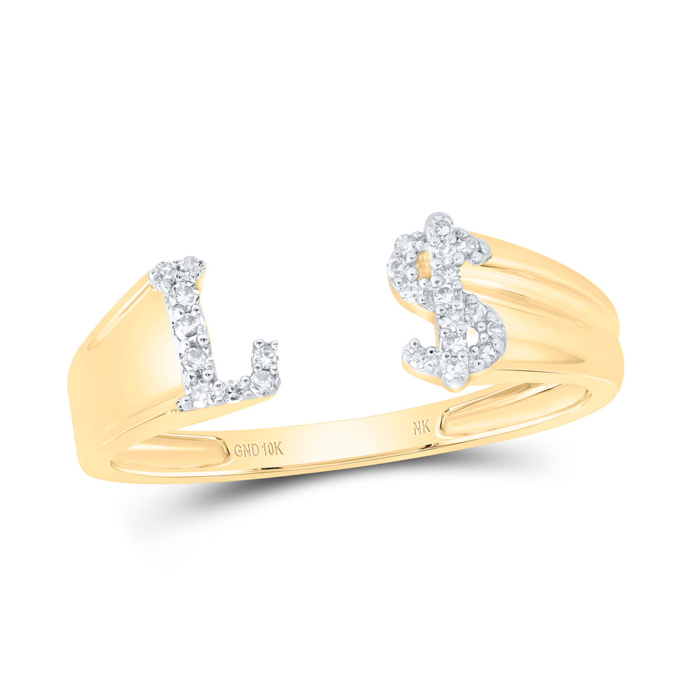 1/10CTW-DIA NK GIFT INITIAL "L" LADIES DOLLAR RING