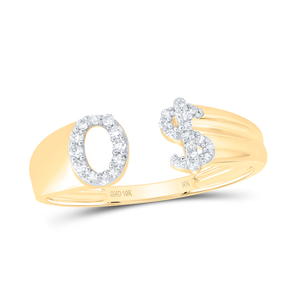 1/8CTW-DIA NK GIFT INITIAL "O" LADIES DOLLAR RING