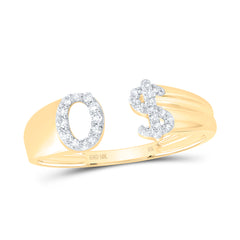 1/8CTW-DIA NK GIFT INITIAL "O" LADIES DOLLAR RING