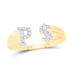1/8CTW-DIA NK GIFT INITIAL "P" LADIES DOLLAR RING