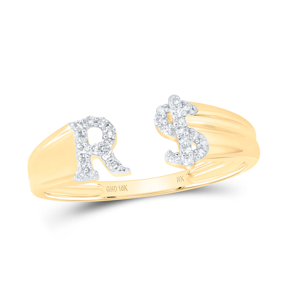 1/8CTW-DIA NK GIFT INITIAL "R" LADIES DOLLAR RING