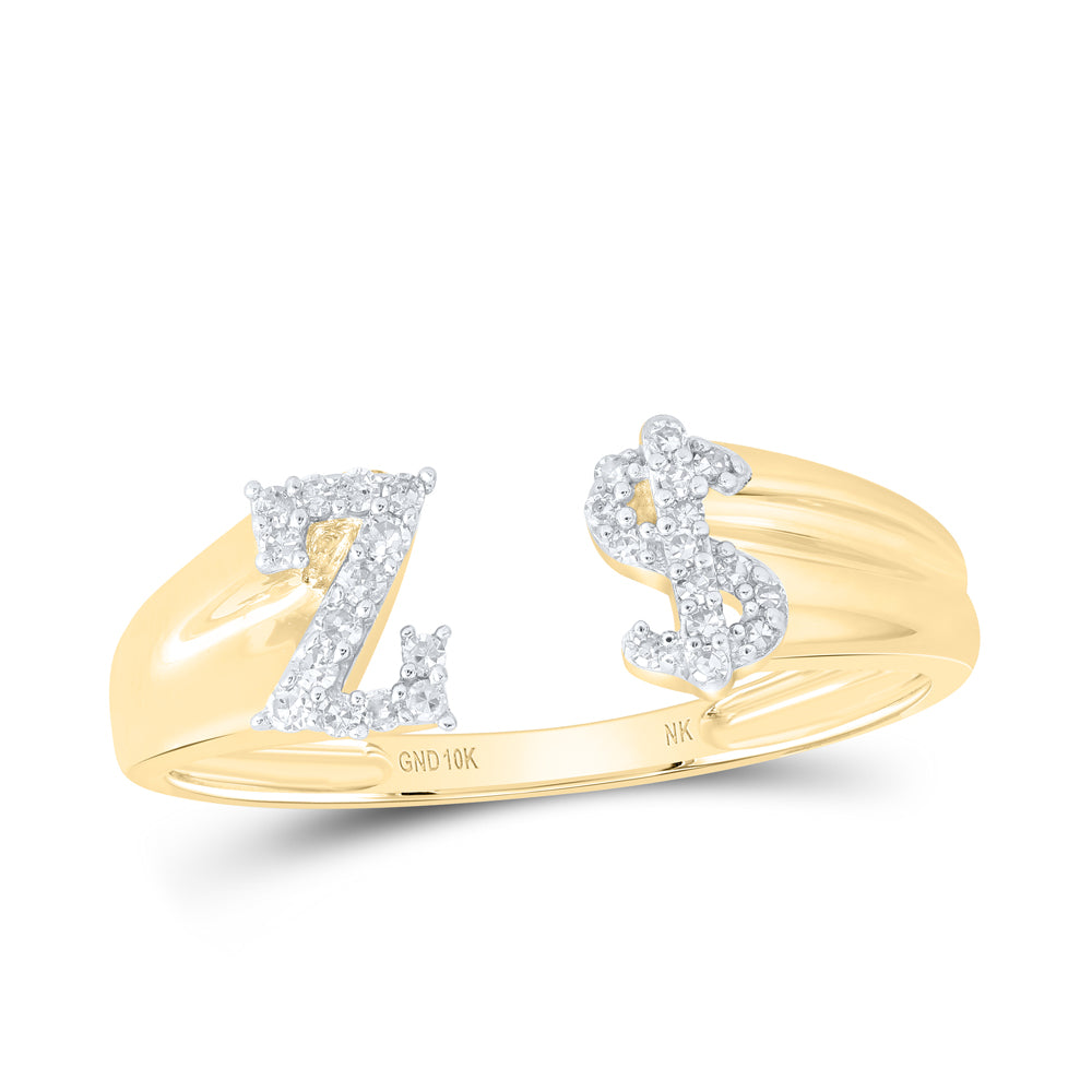 1/8CTW-DIA NK GIFT INITIAL "Z" LADIES DOLLAR RING