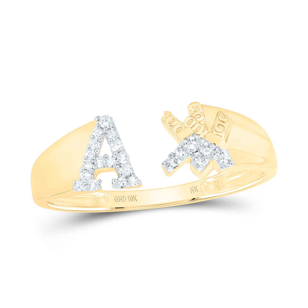1/10CTW-DIA NK GIFT INITIAL "A" LADIES RING