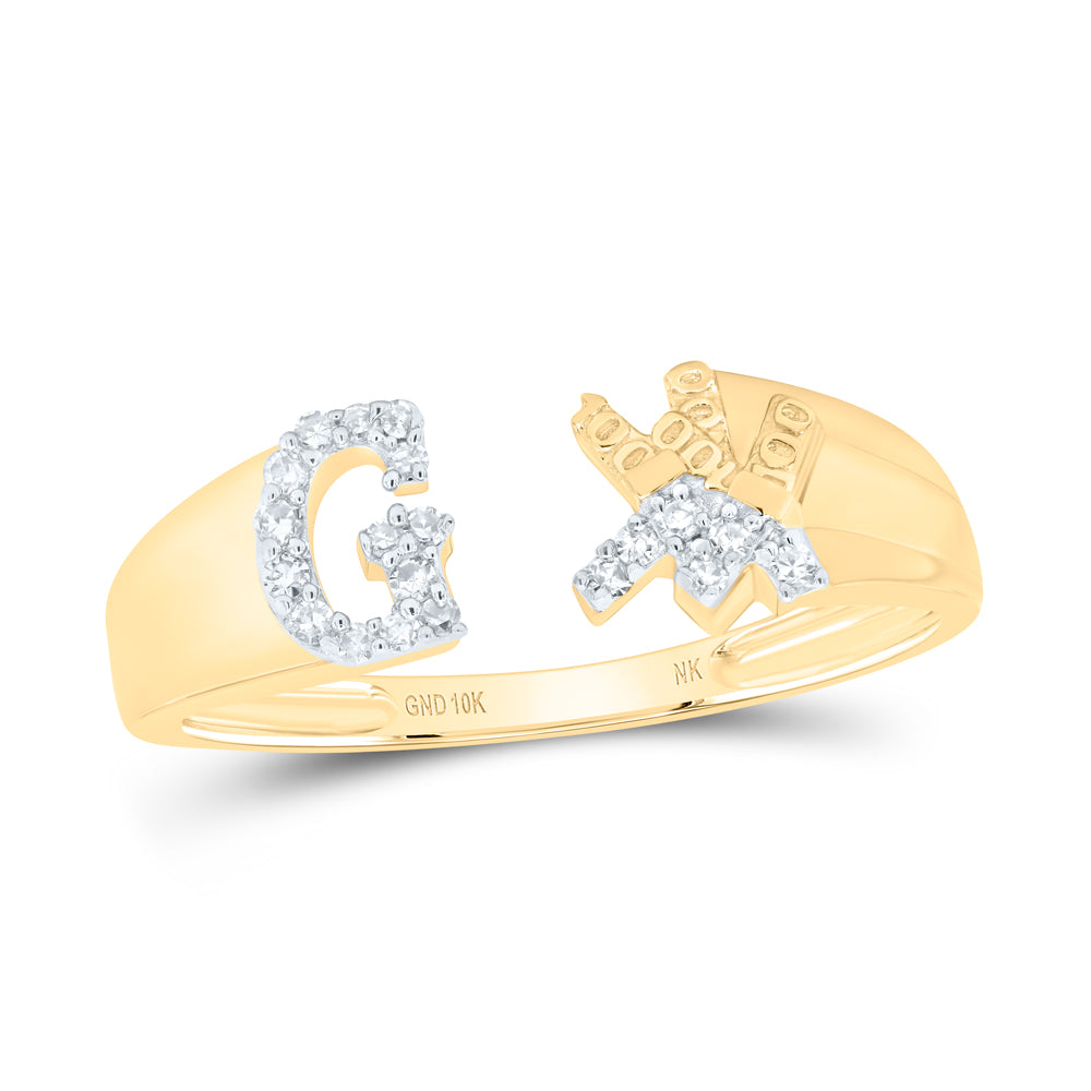 1/10CTW-DIA NK GIFT INITIAL "G" LADIES RING