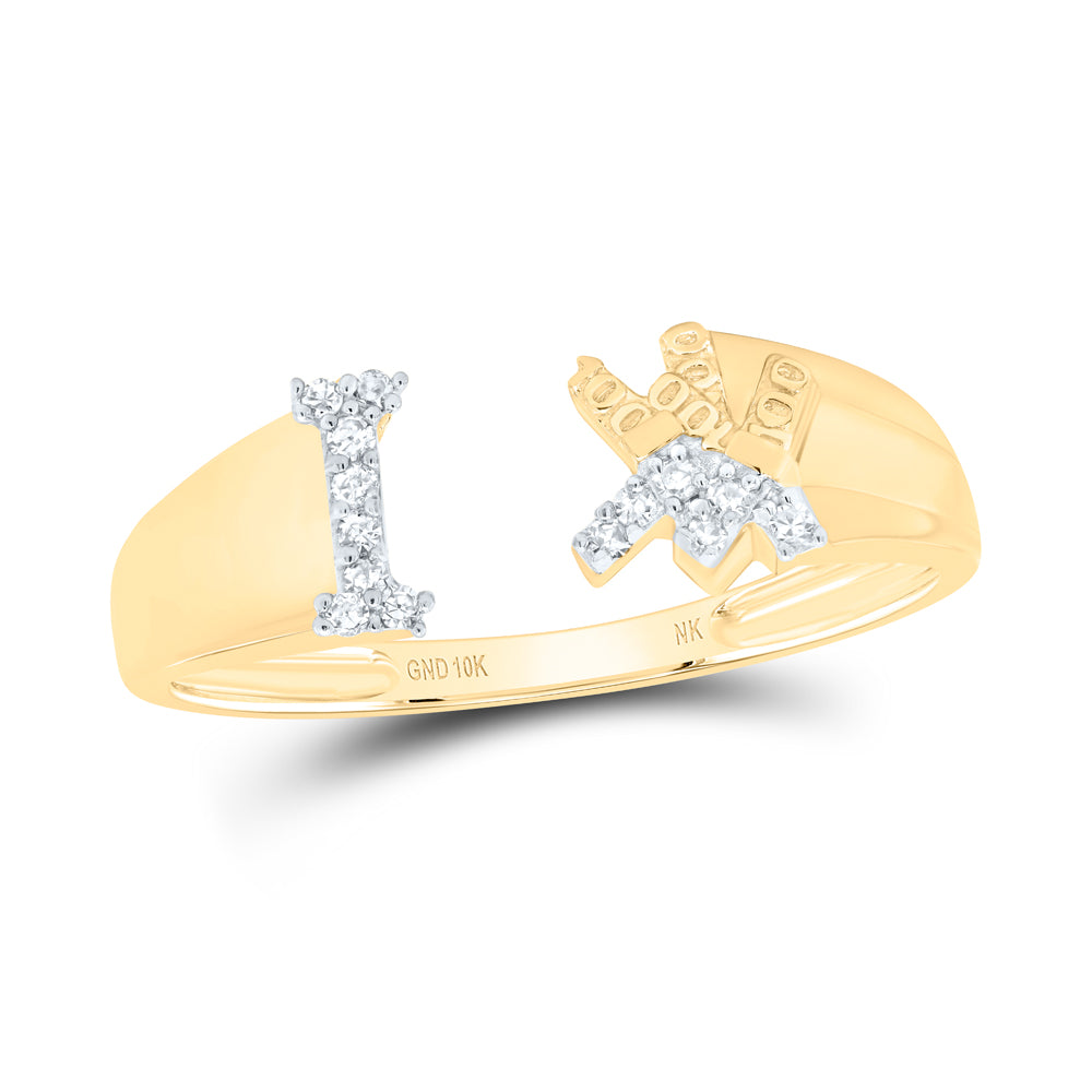 1/20CTW-DIA NK GIFT INITIAL "I" LADIES RING