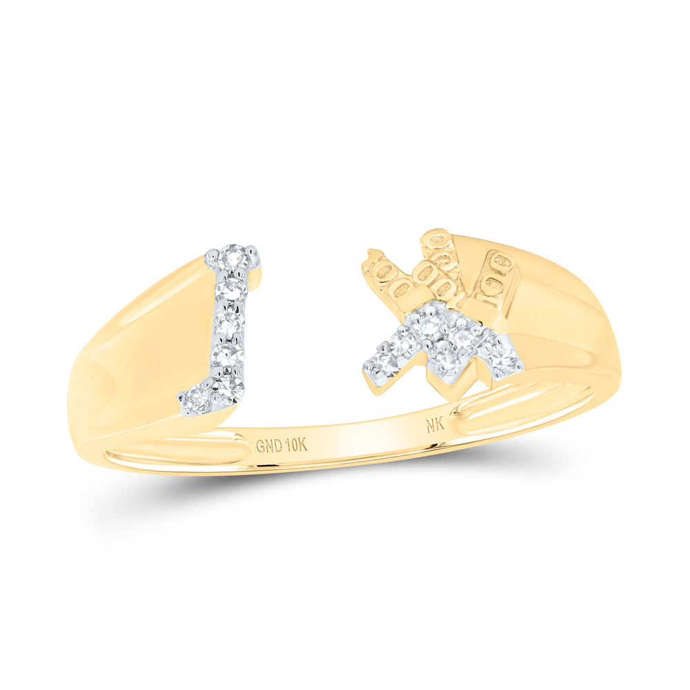 1/20CTW-DIA NK GIFT INITIAL "J" LADIES RING