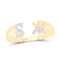 1/12CTW-DIA NK GIFT INITIAL "S" LADIES RING