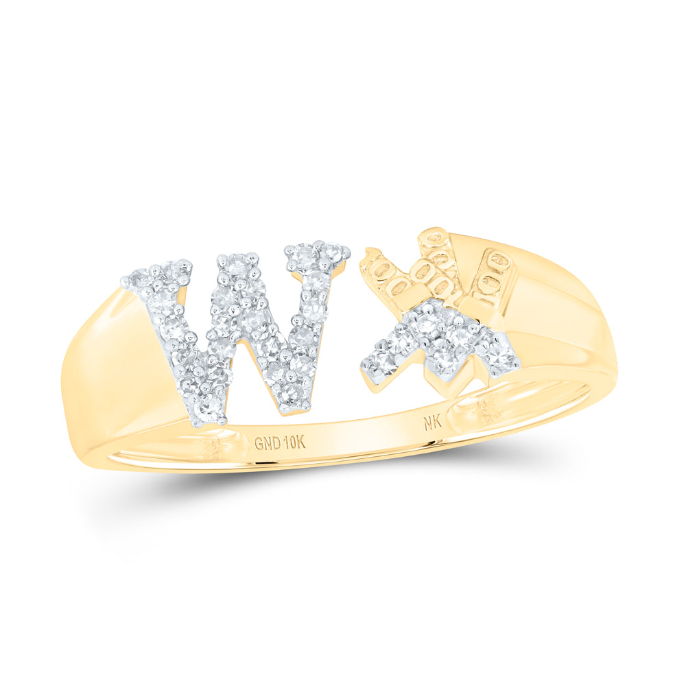 1/8CTW-DIA NK GIFT INITIAL "W" LADIES RING